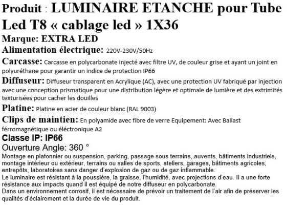 Lumnaire etanche G1x36 – Image 6