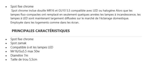 Spot MR16 fixe chrommé – Image 5